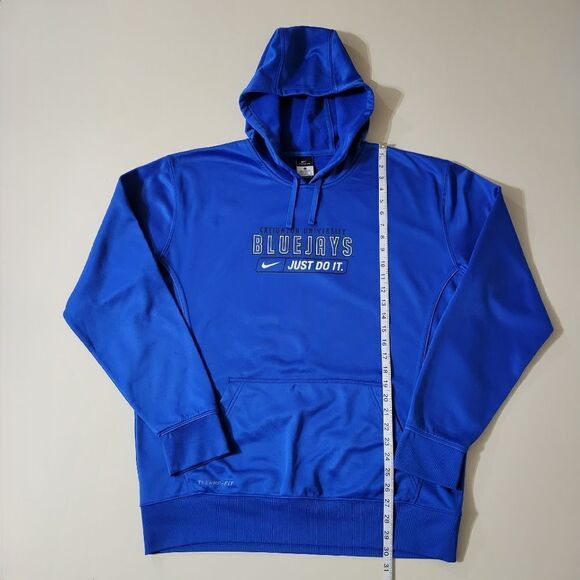 Nike Men's Therma-FIT Blue Hooded Creighton Bluejays Sweatshirt - Picture 4 of 14